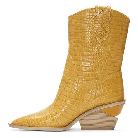 fendi croc cowboy boots|Women's Luxury Boots & Designer Ankle Boots in Leather.